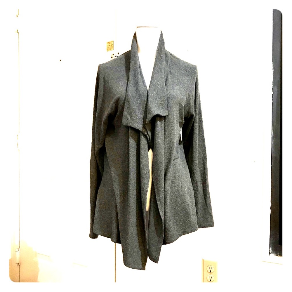 Sweet Grey Long Sleeve Open Front Wrap Sweater